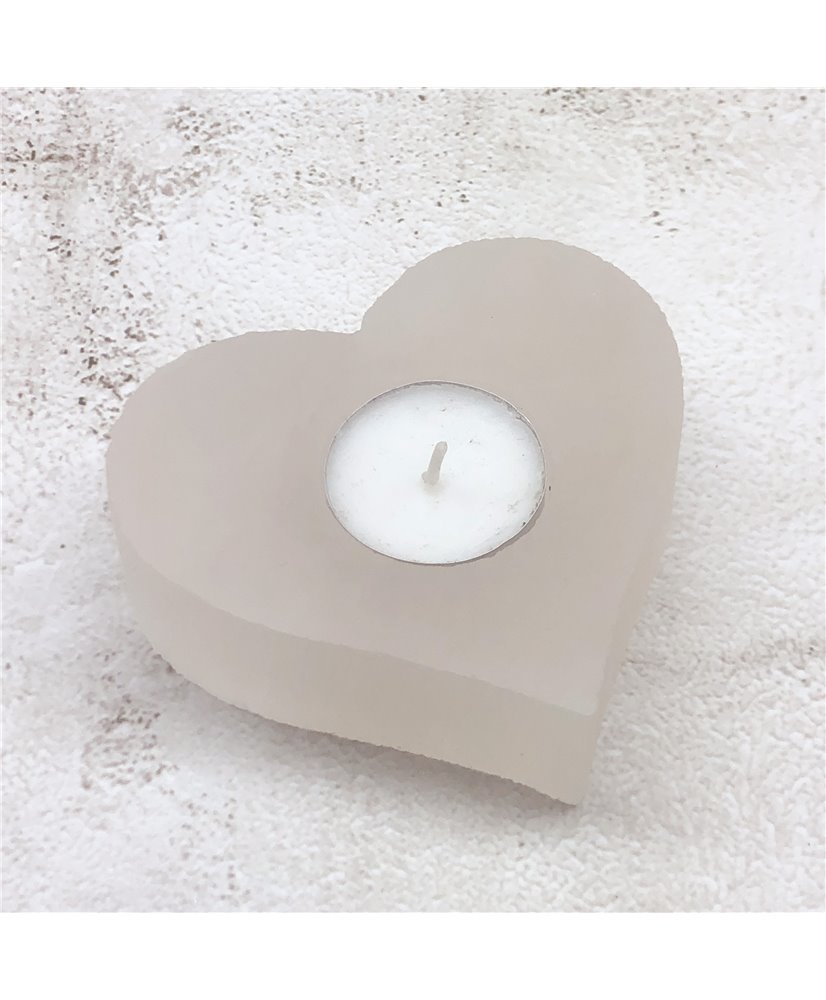 Selenite Heart Tea Light