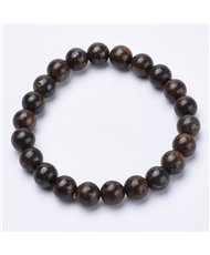Bronzite 8mm Round Bead Stretch Bracelet