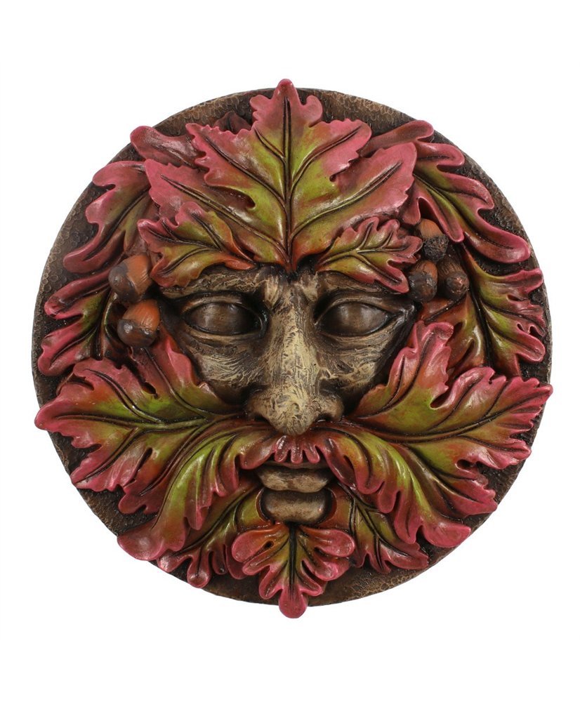 Green Man Round Face Plaque