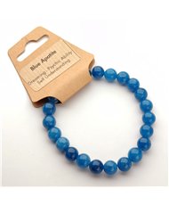 Blue Apatite 8mm Round Bead Stretch Bracelet