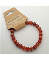 Banded Carnelian 8mm Round Bead Stretch Bracelets