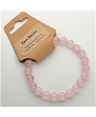 Rose Quartz 8mm Round Bead Stretch Bracelets