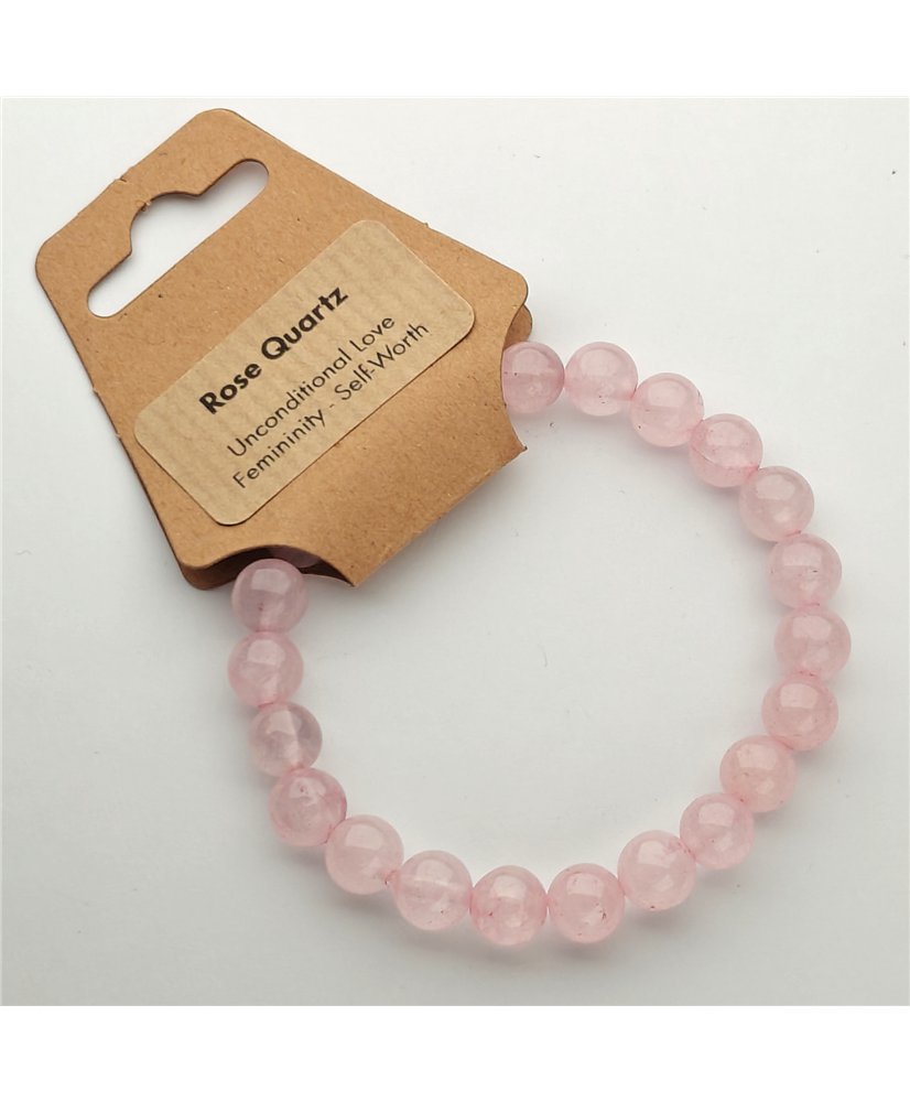 Rose Quartz 8mm Round Bead Stretch Bracelets
