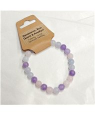 Aquamarine, Rose Quartz & Amethyst 8mm 