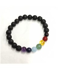 Chakra Lavastone Bracelet 8mm