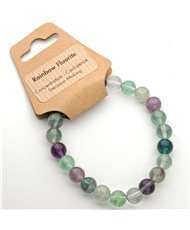 Rainbow Fluorite 8mm Round Bead Stretch Bracelet