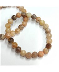 Peach Moostone 8mm Round Bead Stretch Bracelets