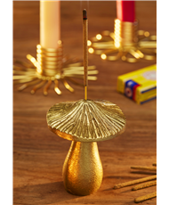 Brass Mushroom Incense Holder