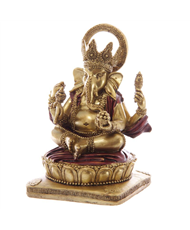 Gold & Red Ganesh Statue 14cm