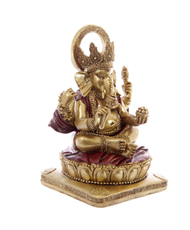 Gold & Red Ganesh Statue 14cm