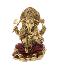 Gold & Red Ganesh Statue 16cm