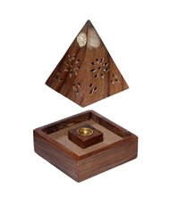 Sheesham Wood Pyramid Cone Burner