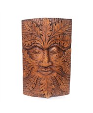 Natural Acacia Wood Green Man Decoration