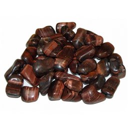 Red Tiger Eye Large Tumblestone with Healing Information Card and Velvet Pouch