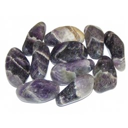 Chevron Amethyst Large Tumblestone with Healing Information Card and Velvet Pouch