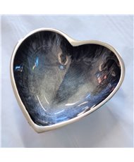 Grey Enamelled Heart Dish - Recycled Aluminium