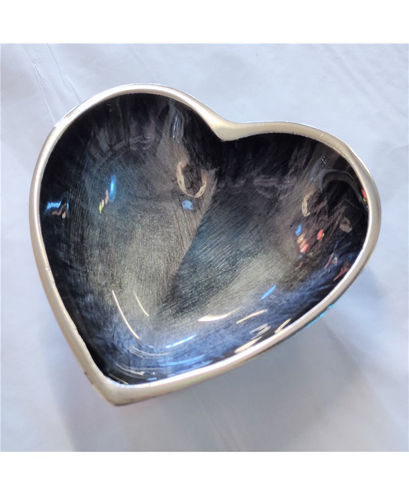 Grey Enamelled Heart Dish - Recycled Aluminium