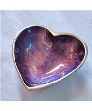 Purple Enamelled Heart Dish - Recycled Aluminium