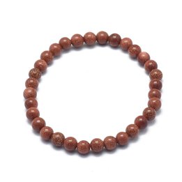 Red Goldstone 8mm Round Bead Stretch Bracelets