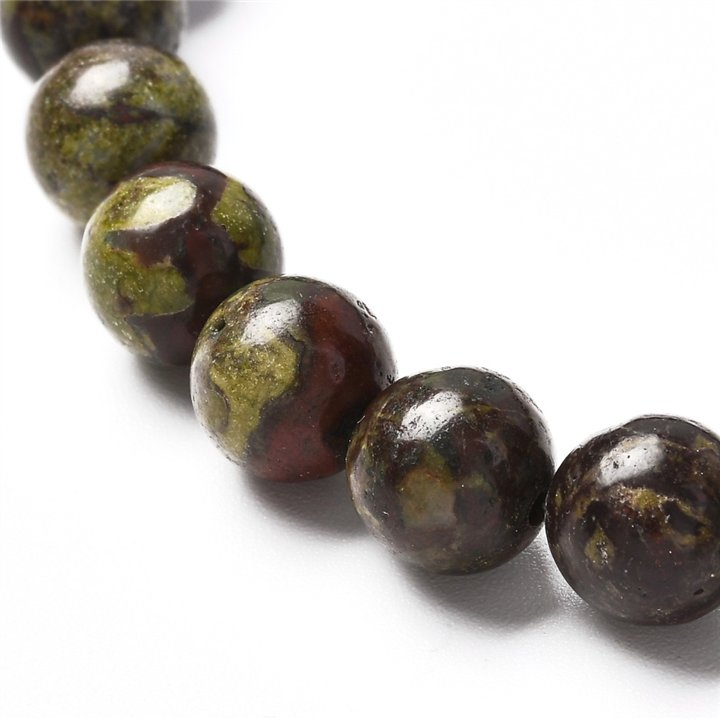 Bloodstone 8mm Round Bead Stretch Bracelet