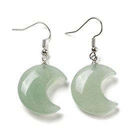 Gemstone Moon Earrings