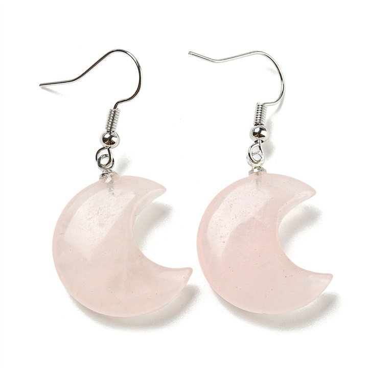 Gemstone Moon Earrings