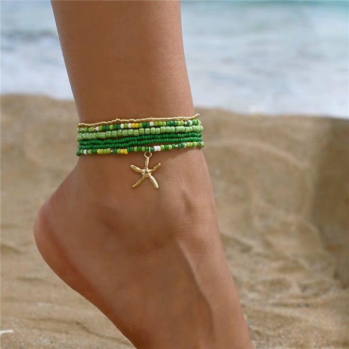 Anklet Stack Set - Fresh Green