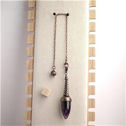 Amethyst Dowsing Pendulum with Copper Spiral