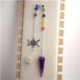 Amethyst Hexagonal Long Point Pendulum 24cm