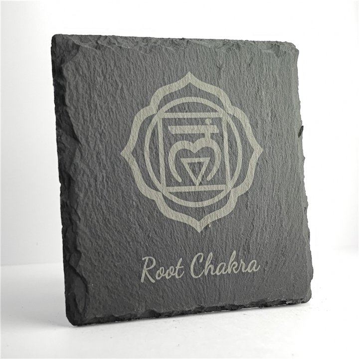 Root Chakra Slate Coaster 10cm
