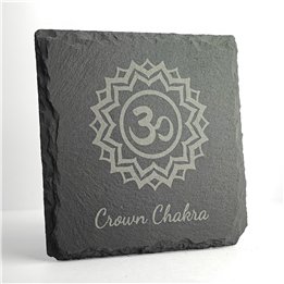 Crown Chakra Slate Coaster 10cm