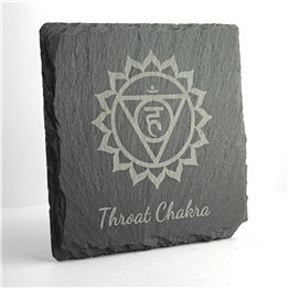 Throat Chakra Slate Coaster 10cm