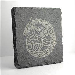 Celtic Wolf Slate Coaster 10cm