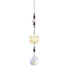 Golden Lotus Crystal Prism Suncatcher
