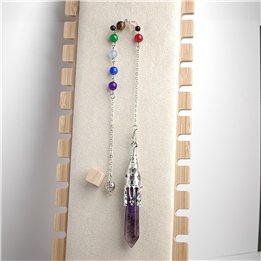 Amethyst & Chakra Beads Point Dowsing Pendulum