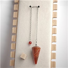 Carnelian Faceted Cone Pendulum 23cm
