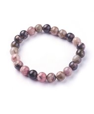 Rhodonite 8mm Round Bead Stretch Bracelets