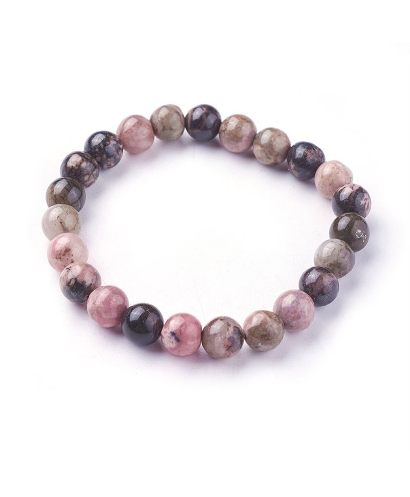 Rhodonite 8mm Round Bead Stretch Bracelets