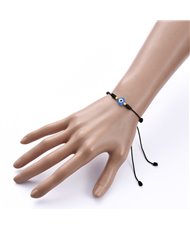 Bracelets, with Handmade Evil Eye Lampwork Beads and Brass Spacer Beads, Deep Sky Blue