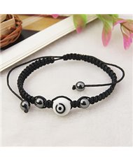 Evil Eye Braided Ball Bracelet