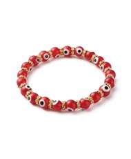 Handmade Evil Eye Lampwork Beaded Stretch Bracelets,