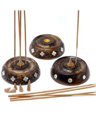 Cone & Stick Burner- Asst Design - Mango Wood 