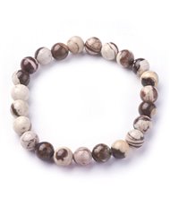 Zebra Jasper 8mm Round Bead Stretch Bracelets