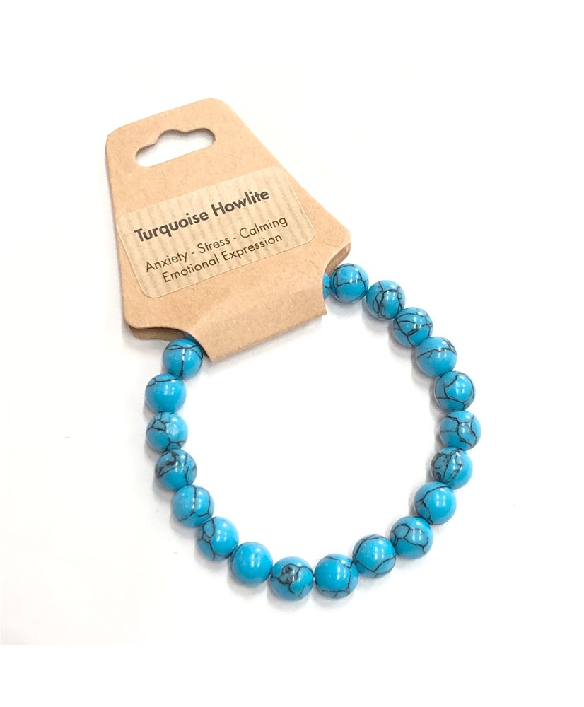 Turquoise Howlite 8mm Round Bead Stretch Bracelets