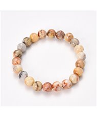 Crazy Agate 8mm bead Stretch Bracelet