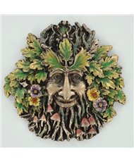 Greenman Rugosa Wall Plaque - 13cm high - Hand Painted Resin