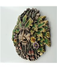 Greenman Rugosa Wall Plaque - 13cm high - Hand Painted Resin